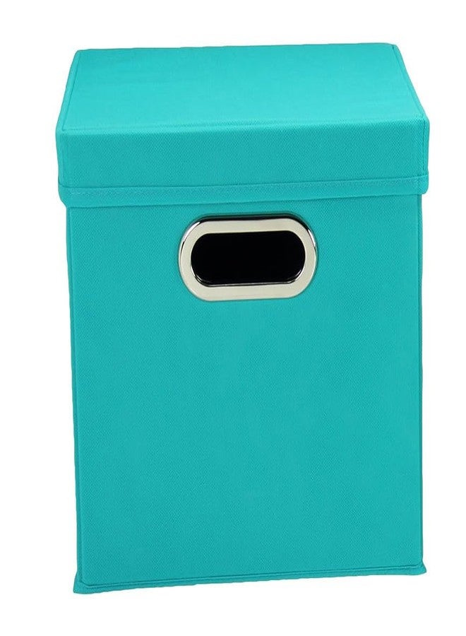 Household Essentials 36-1 Decorative Storage Cube Set with Removable Lids | Aqua | 2-Pack - Image 3