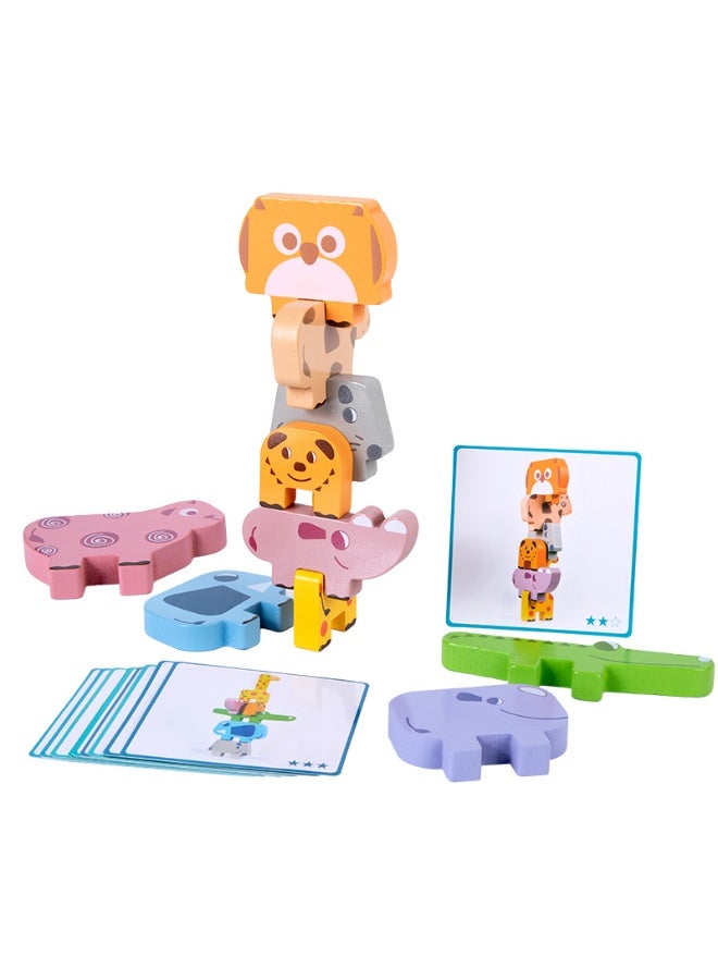 general Animal Balance Stacking Toys with Challenge Cards - Educational Puzzle Game for Kids Develop Focus Hand-Eye Coordination Family Interactive Toys - Image 1