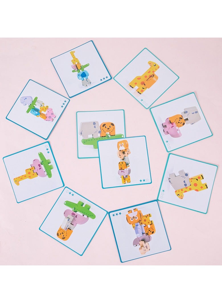 general Animal Balance Stacking Toys with Challenge Cards - Educational Puzzle Game for Kids Develop Focus Hand-Eye Coordination Family Interactive Toys - Image 3