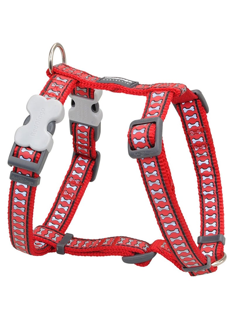 NIBEMINENT Reflective Bones Harness Red Medium
