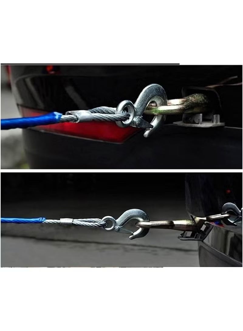 Heavy-Duty Tow Strap with Steel Hooks, 4 m Recovery Towing Cable, 7 Ton Capacity - Image 5