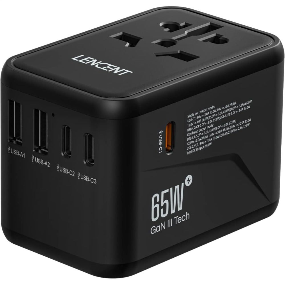 Universal Travel Adapter, GaN III Travel Charger, USA/UK/EU/AUS