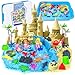 Bloolilies Sensory Bin 57Pcs Ocean Mermaid Sensory Bins for Toddlers Sand Art Kit Sea Animals Molds Sandbox with Cover Kids Play Sand Toys Playsand Birthday Easter Gifts for Boys Girls 35 6 7 8 - Image 2