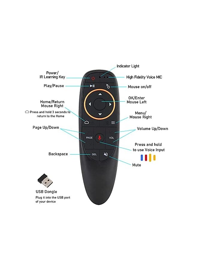 Zaboon - Voice Remote Air Mouse Remote 2.4G Rf Wireless Remote Control With 6 Axis Gyroscope And Ir Learning Air Fly Mouse With Voice Input For Android Tv Box/Pc/Smart Tv/Htpc/Projector - Image 1