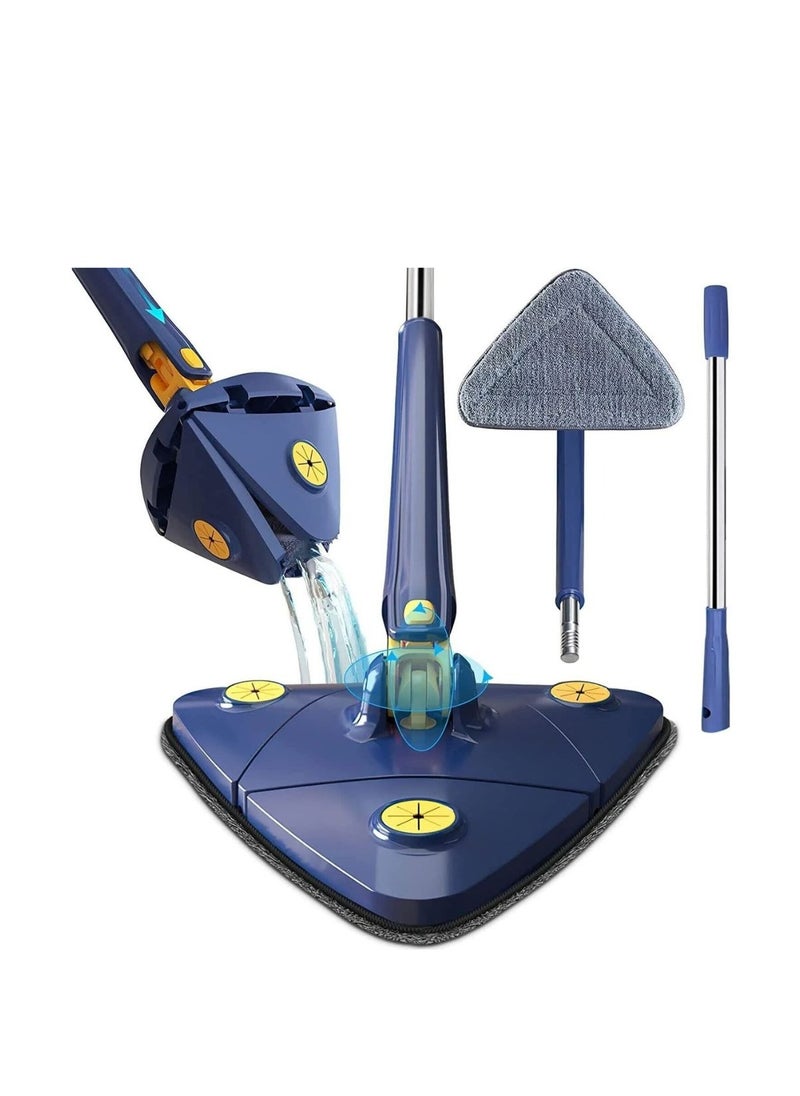 ARTC 360 Degree Triangular Twist Rotatable Adjustable Wet And Dry Cleaning Water Mop With Extendable Handle for Floor Ceiling Wall Windows Bathroom