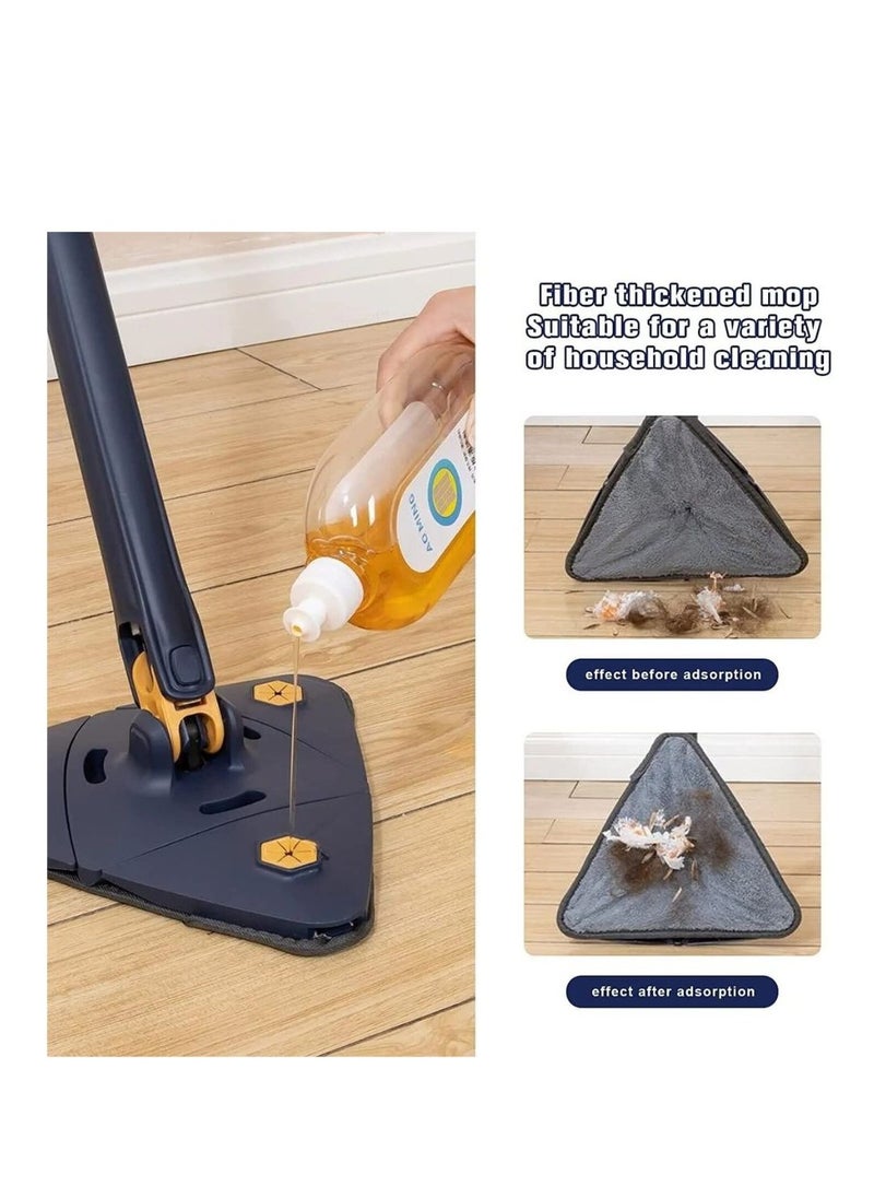 ARTC 360 Degree Triangular Twist Rotatable Adjustable Wet And Dry Cleaning Water Mop With Extendable Handle for Floor Ceiling Wall Windows Bathroom
