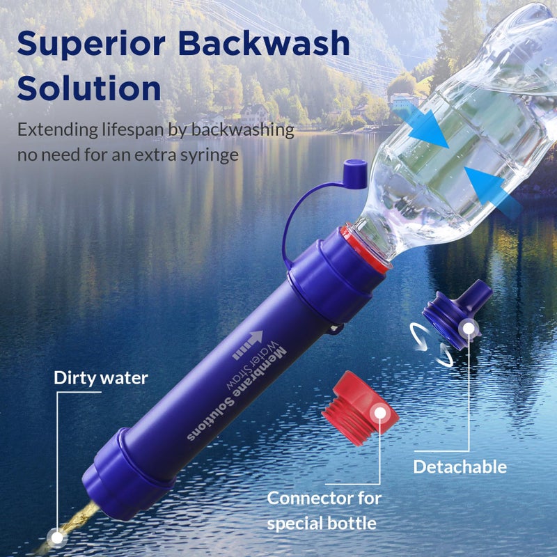 Membrane Solutions Gravity Water Filter Pro 6L, NSF/ANSI 42&372&401 Certified, 0.1 Î¼m Versatile Water Purifier Camping with Adjustable Tree Strap Storage Bag, Survival Gear for Emergency Preparedness - Image 4