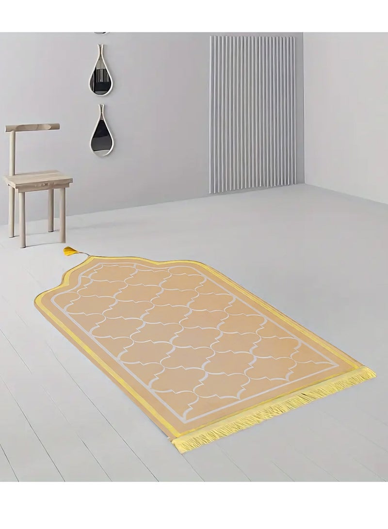 Fabienne Foam Filled Prayer Mat Soft, Anti-Skid, Portable and Light-Weight Prayer Rug for Men Women Eid Gift Ramadan 70x110cm Beige  - Image 5