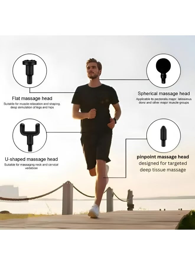 جهاز تدليك العضلات العميق المحمول من سيفين هاند، مسدس تدليك كهربائي للجسم لتخفيف الألم، محمول (أخضر) - Image 5