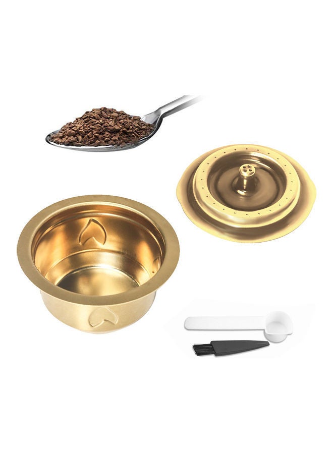 NIBEMINENT Stainless Steel Coffee Maker Pod Filters Cup Gold 11x7.5x7.5cm - Image 1