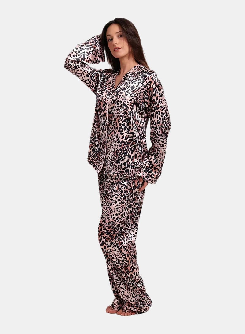 Carina Tiger Print Satin Pyjama - Image 3