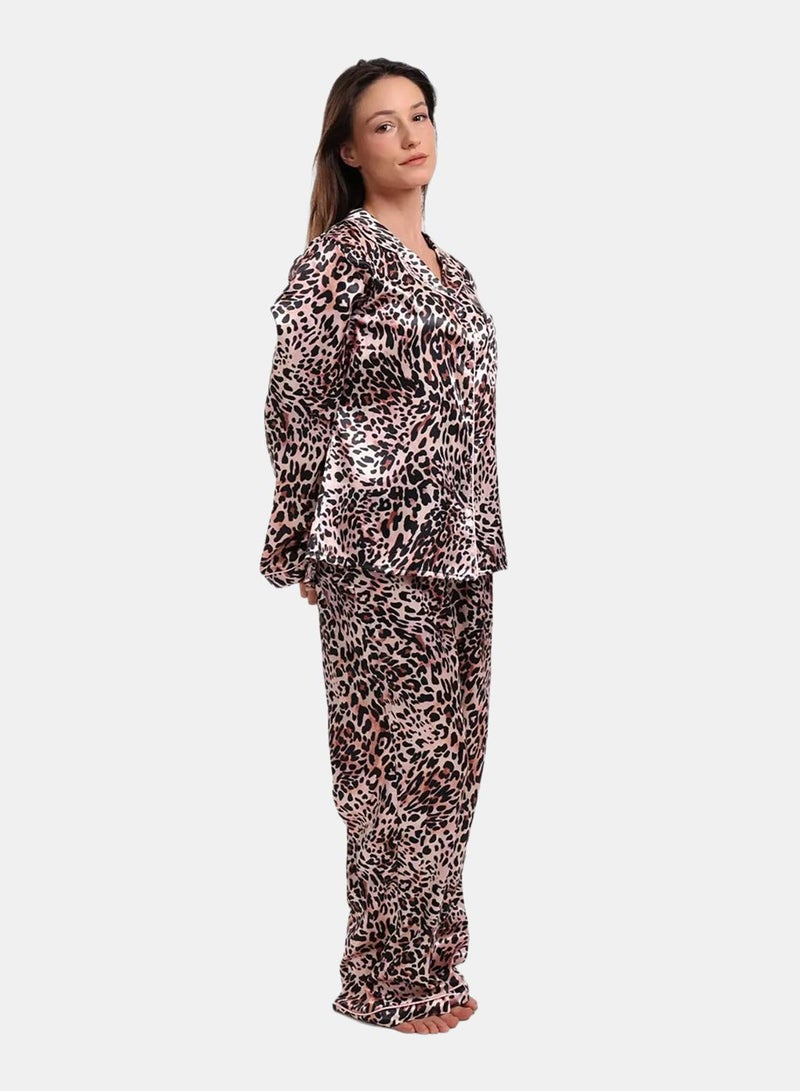 Carina Tiger Print Satin Pyjama - Image 2