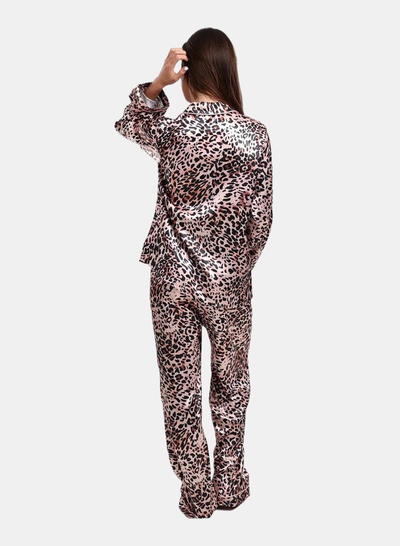 Carina Tiger Print Satin Pyjama - Image 4