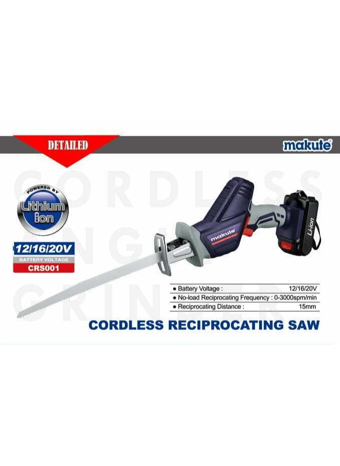 makute - Cordless Reciprocating saw with two 16V Batteries - Image 1