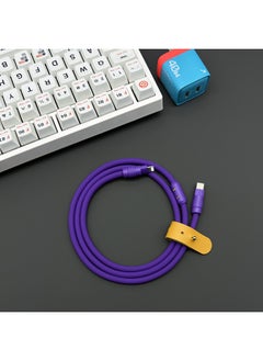 Super Soft Silicone Data Cable For Apple For Iphone15 For Huawei For Xiaomi Android Phone Super Fast Charging-Color:1 M USB To For Iphone 12W-Model:Lavender Purple + Purple Shell + Slider