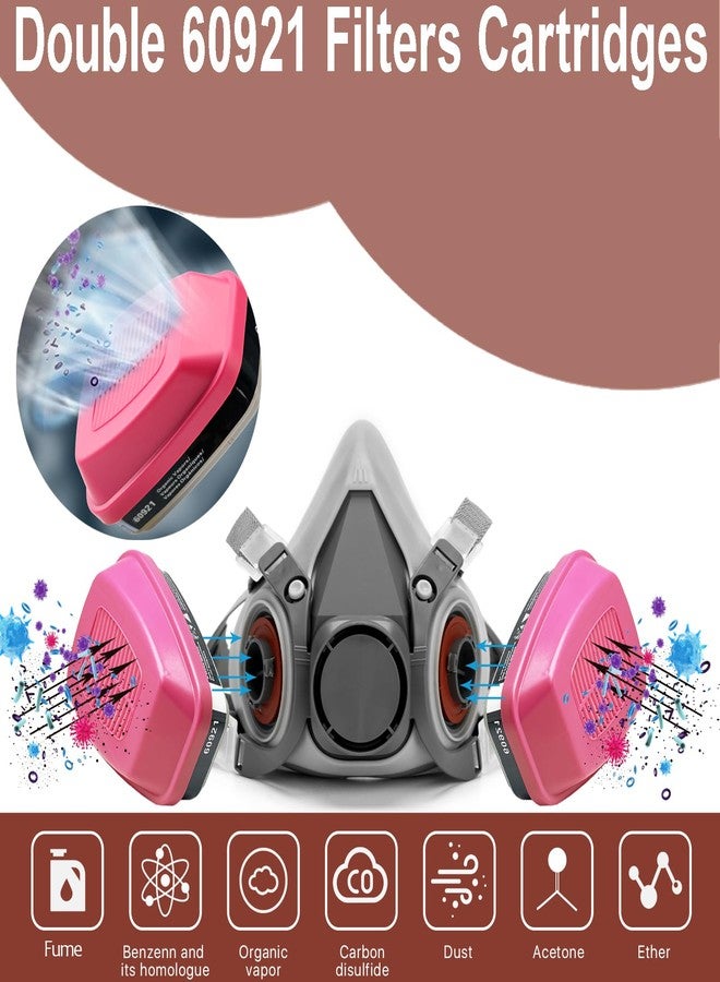 RANKSING Respirator Mask with 60921 Filters to Protect Against Dust, Gases, Fumes, Asbestos, Organic Vapors, Chemicals while Painting, Spraying, Sanding, Welding, Construct and Other Work PPE - Image 3