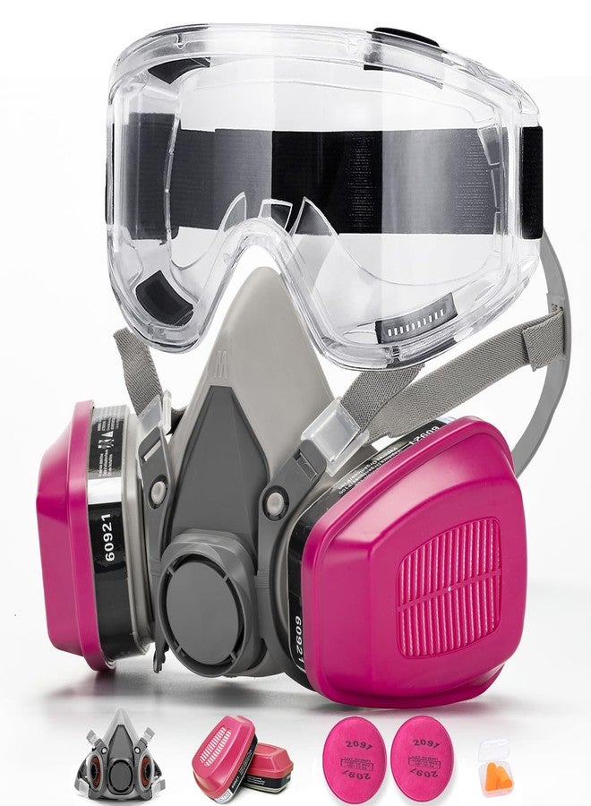 RANKSING Respirator Mask with 60921 Filters to Protect Against Dust, Gases, Fumes, Asbestos, Organic Vapors, Chemicals while Painting, Spraying, Sanding, Welding, Construct and Other Work PPE - Image 1