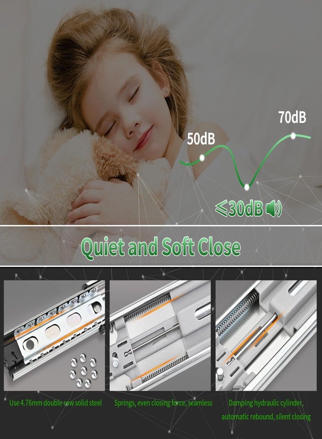 OMANSKO 22 inch 1 Pairs Soft Close Drawer Slides Full Extension Heavy Duty Drawer Slides Ball Bearing Drawer Slides Rails for Dresser File Cabinet 100 LB Load Capacity - Image 4