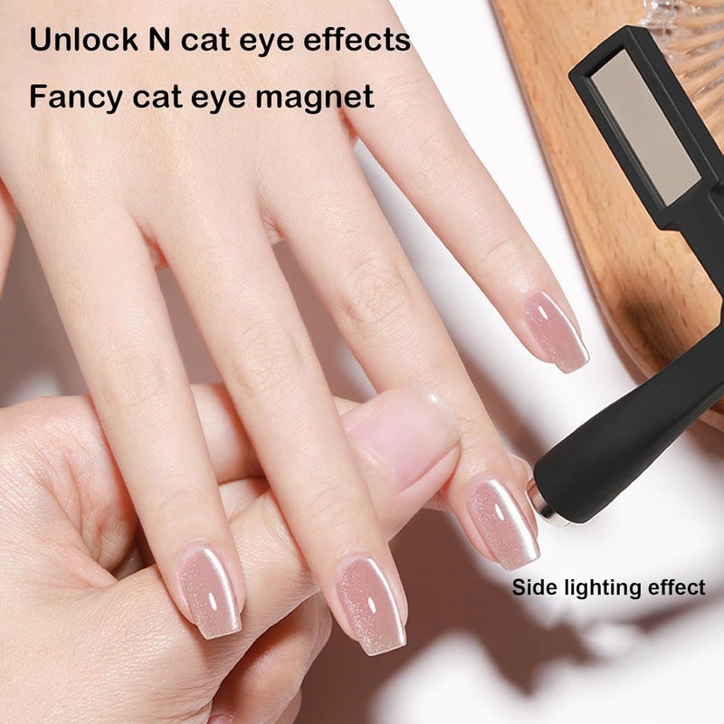HMAA 5 in 1 Magnet for Cat Eye Gel Nail Polish Multifunctional Magnetic Nail Tool Upgraded Cross Cat Eye Magnet for Nail Designs 3D Cateye Nail Gel Strong Nail Art Magnet Home Salon Pack of 01 - Image 3