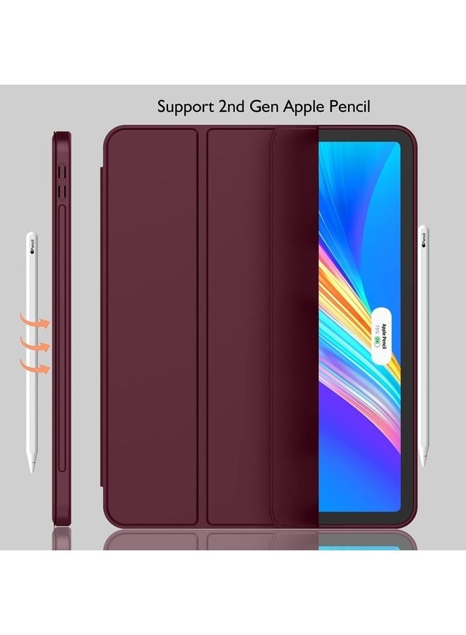 MUNTAQI Wine Red iPad Pro 11-Inch Case (2022/2021) - Smart Trifold Stand with Pencil Holder, Soft TPU Back, and Auto Wake/Sleep Support - Image 3