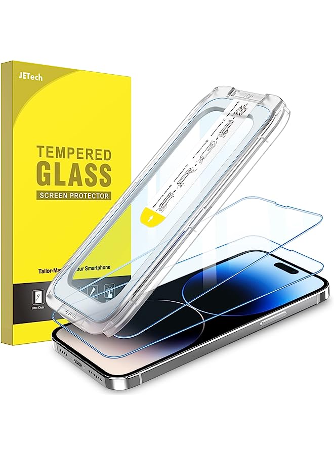 Jetech One Touch Install Screen Protector For Iphone 14 Pro Max 6.7-Inch, Full Coverage Tempered Glass Film, Auto Alignment Tool Kit, Hd Clear, 2-Pack - Image 1