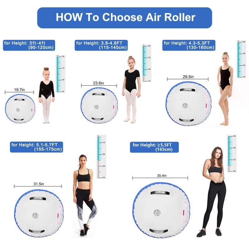 AWSUM 1 PCS Gymnastics Barrel Air Roller Inflatable Tumbling Mat Back Handspring Trainer for Octagon Mat Gym Gymnastics Equipmentï¼ŒNo Electric Pump - Image 2