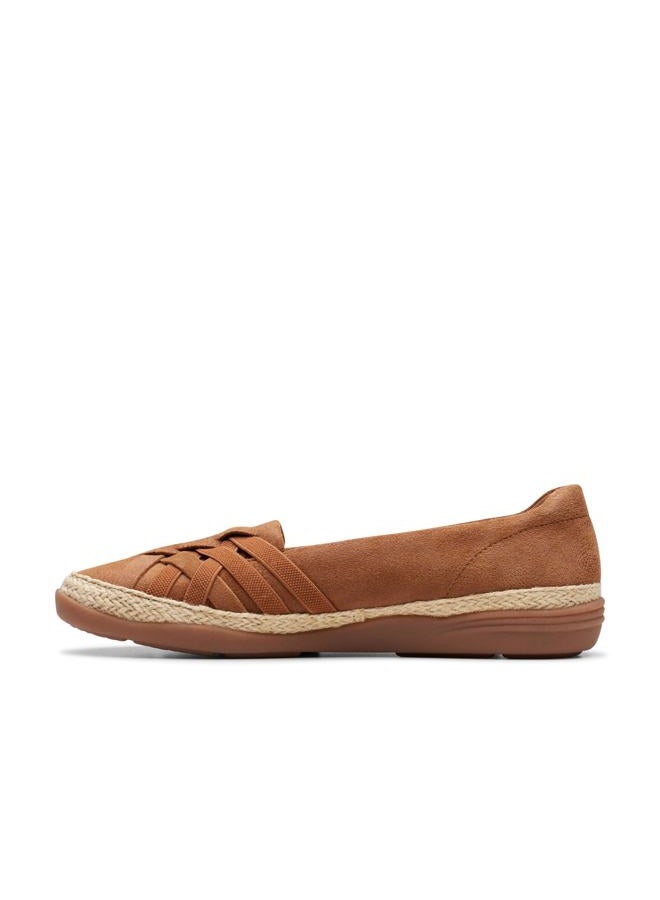 clarks Women's Elaina Petal Loafer, Tan Suede, 9 Wide - Image 3