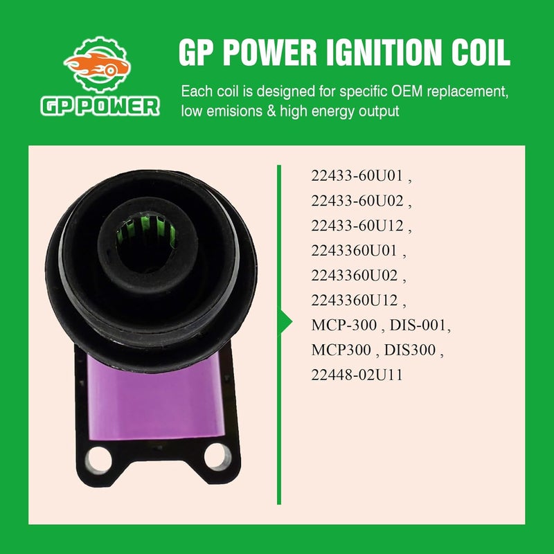 GP POWER Performance Ignition Coil Pack for Nissan SKYLINE GTR GTS R32 R33 CEFIRO A31 LA31 EA31 LAUREL GC34 HC33 - Image 5