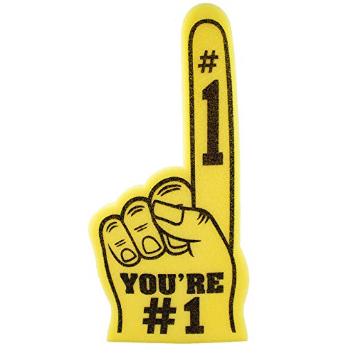 FUNSTITUTION Giant Foam Finger 18 Inch- You're Number 1 Foam Hand for All Occasions - Cheerleading for Sports - Exciting Vibrant Colors use as Celebration Pom Poms- Great for Sports Events Games School Business - Image 1