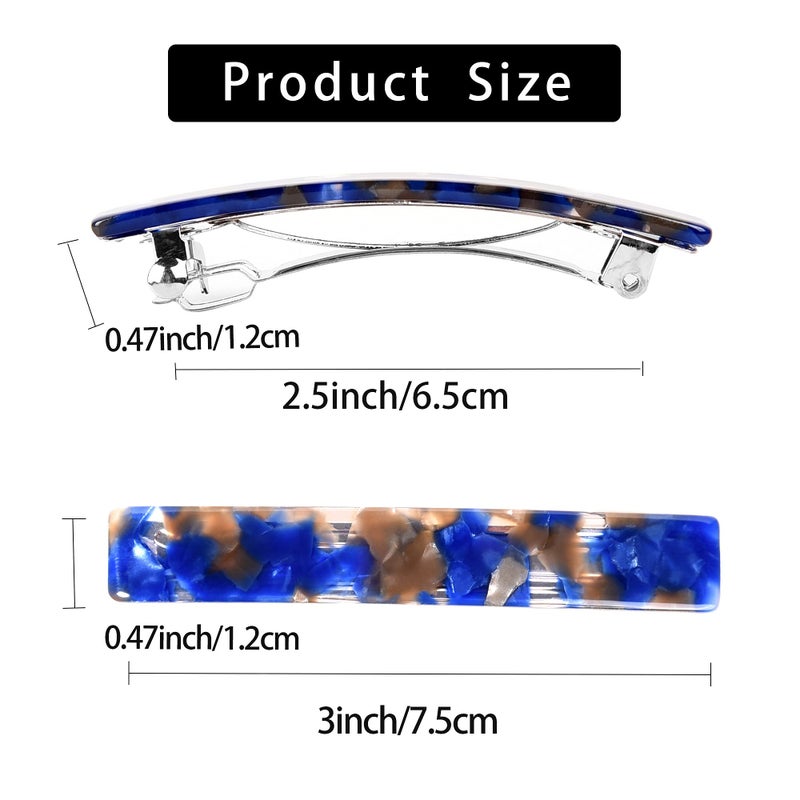 Fsmiling Hair Barrettes for Women French Hair Barrette Clip Small Acetate Hair Clips Barrette No Slip Hair Accessories 3-Pack - Image 4