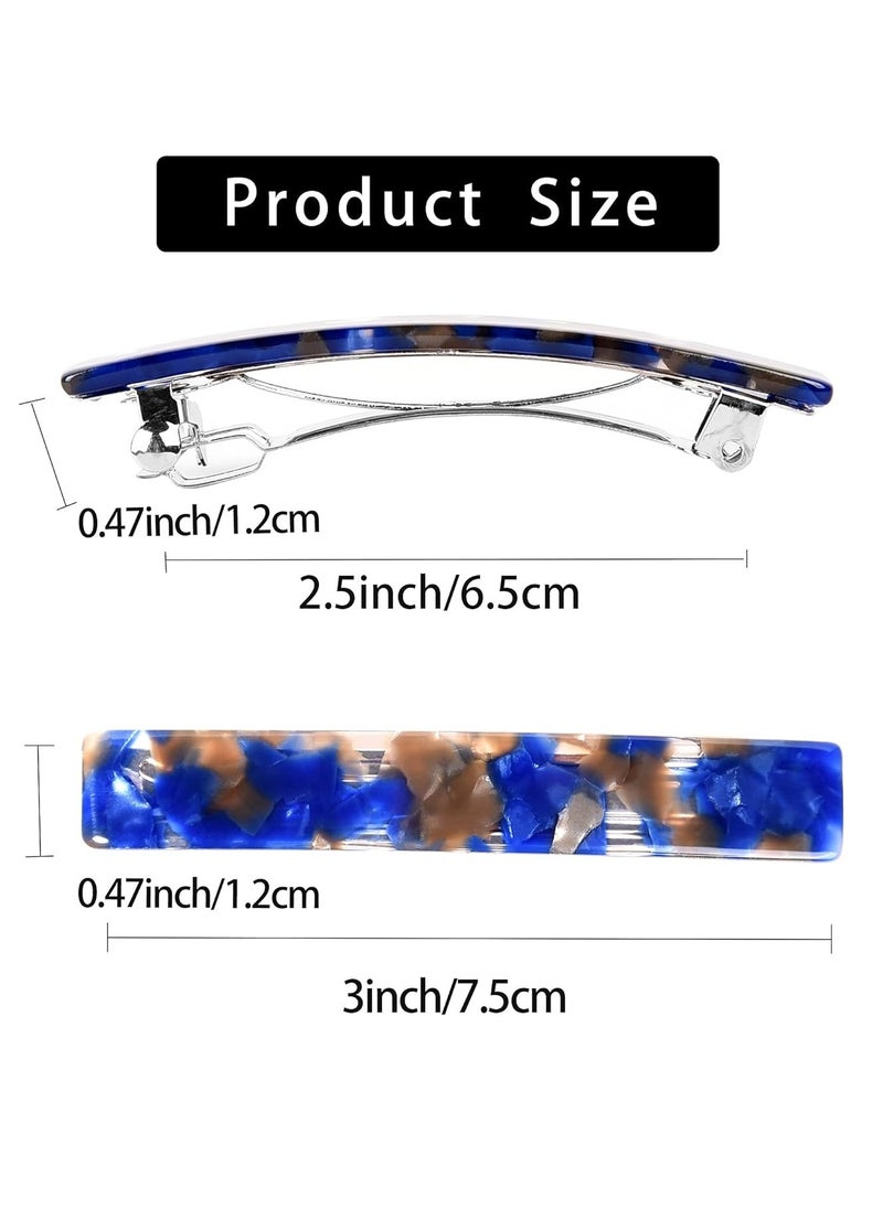 Fsmiling - 3 Pcs Womens Hair Barrettes Tortoise Shell Cellulose Acetate Barrettes Small French Barrettes For Thin Hair - Image 1
