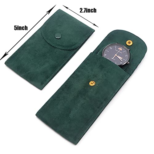 xianshengle Watch Pouch, Watch Roll, Watch Travel Case for Men and Women Portable Velvet Watch Pouch Watch Storage Bag ​and Organizer Protective Watch Box Pouch with ,for watches and jewelry （2 Pieces） - Image 4