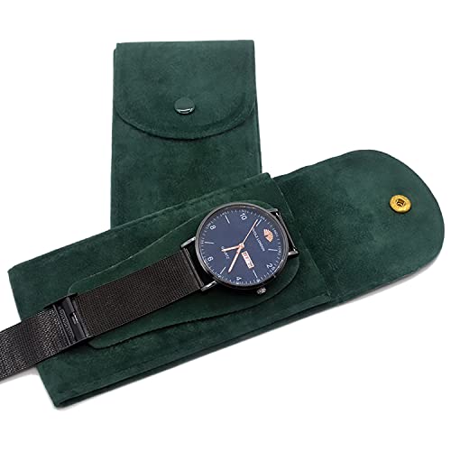 xianshengle Watch Pouch, Watch Roll, Watch Travel Case for Men and Women Portable Velvet Watch Pouch Watch Storage Bag ​and Organizer Protective Watch Box Pouch with ,for watches and jewelry （2 Pieces） - Image 2