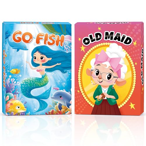 Wkchxd Go Fish Card Game Old Maid Card Game Games for Kids Ages 48 Kid Toddler Card Games for Family Game Night Classroom Table Travel Camping Games Stocking Stuffers Birthday 2 Pack - Image 1