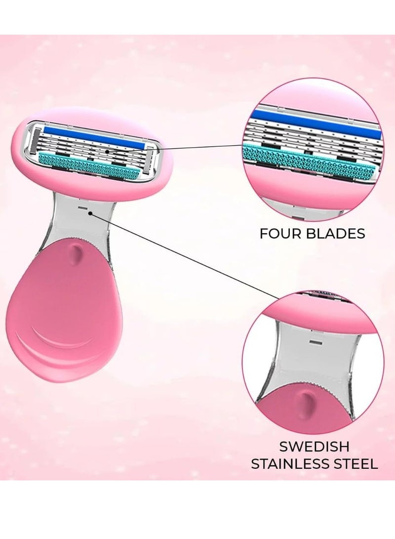 NIKITA.VIVI Women Shaving Razor for Sensitive Skin Face Razor for Women Facial Hair Dermaplaning Tool 4 Blades Instant and Painless Hair Removal for Facial Forehead Skin Upper Lip Hair Removal - Image 4