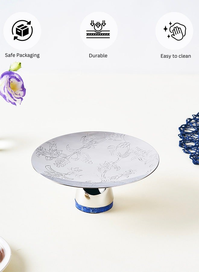 Arttd Inox Arttdinox Designer Stainless Steel Round Platters | Serving Tray for Food Dessert Fruit Coffee Tea | Serveware, Dinnerware & Tableware | Engraved Pattern By Jindal  - Image 4