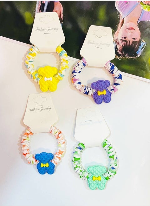 Hair elastic for kids with a cute bear design—A soft touch that adds fun and elegance to your little one’s look!