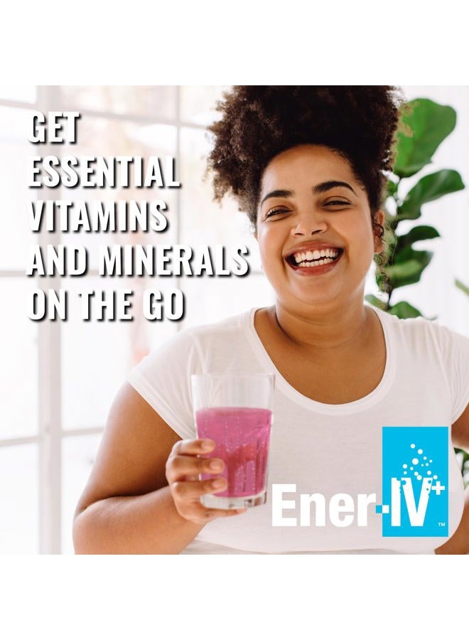 Ener-C Ener-IV Electrolyte Hydration & Energy Drink Potassium Vitamin C & Zinc Electrolytes Powder Packets - Muscle Recovery & Immunity Sports Drinks for Women & Men Low Sugar Vegan, Mixed Berry - 12 Count  - Image 4