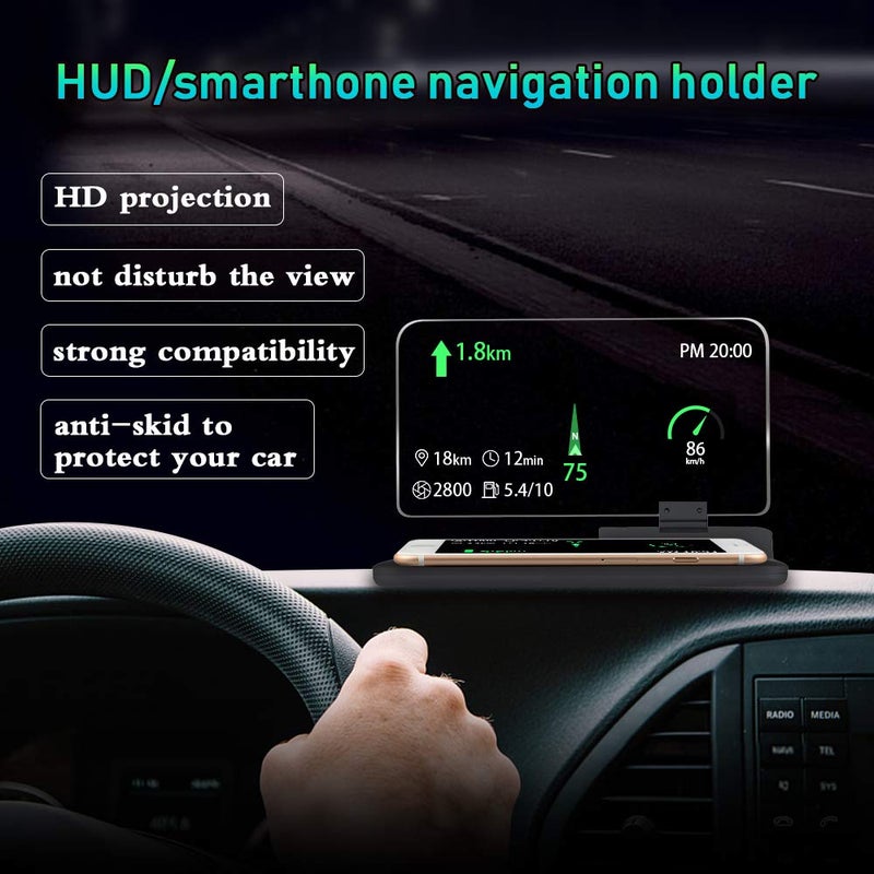 Generic Arestech Car Navigation GPS - Mobile Head Up Display Holder with HD Image Reflection for HUD, Smartphone, iPhone, Samsung (Up to 6in)  - Image 2