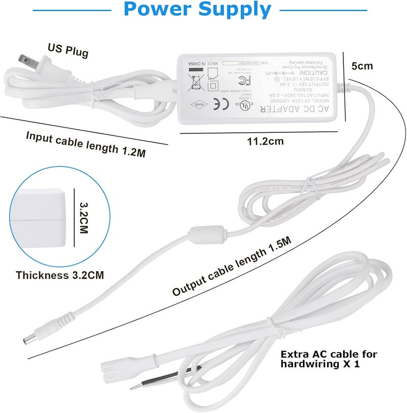 Litever Kitchen Under Cabinet LED Lighting Kit, Super Bright, 6 PCS 12 Inches Light Bars, Plug-in or Hardwire Power Adapter, 31W 2000 Lumen, for Cabinet Counter Shelf Workbench (Daylight White 5000K) - Image 4