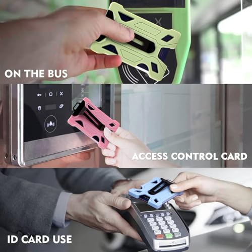 SHIXUAN ID Badge Holder with Retractable Clip, Credit Card Holder, Keychain Wallet, Name Badge Holders, Business Card Holder, and Money Clip for Men and Women (Khaki) - Image 5