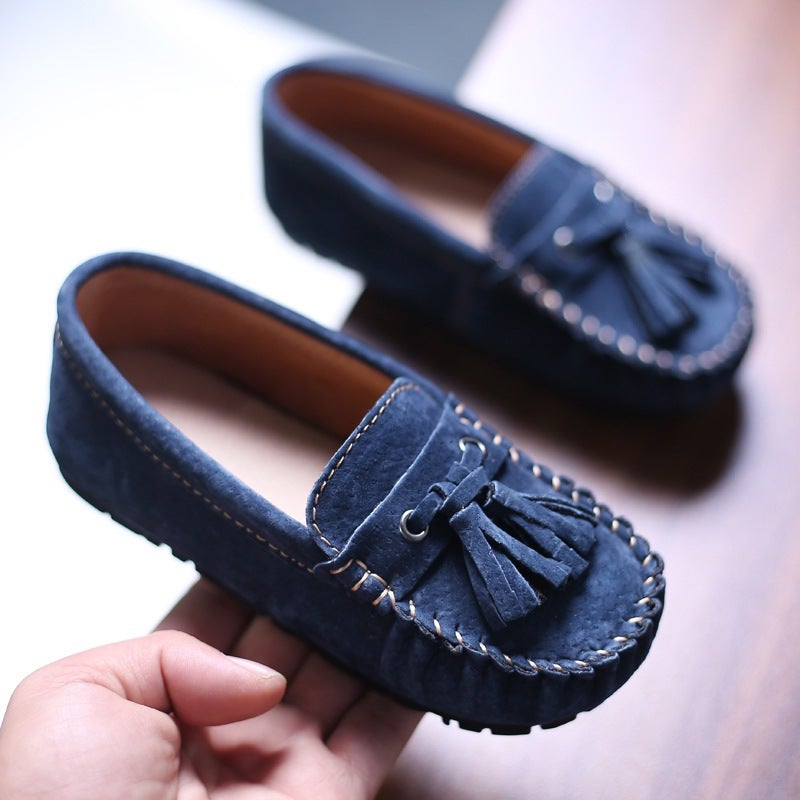 Children'S Shoes Pea Shoes Autumn New Leather Zhongda Boys Shoes British Tassel Trendy Shoes Girls Princess Shoes - Image 4