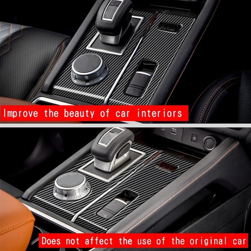 QASULER Carbon Fiber Gear Shift Panel Trim for Mitsubishi Outlander - Image 4