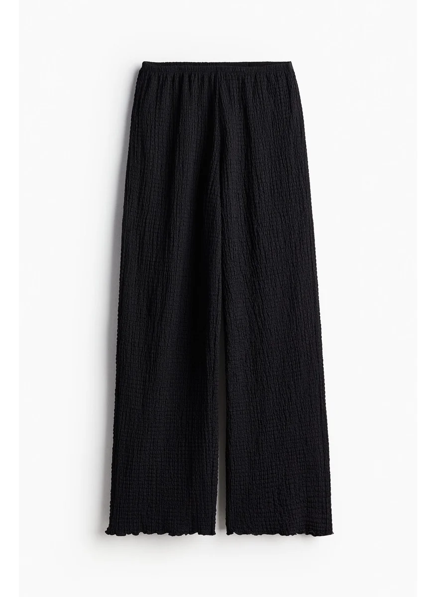 H&M Wide Crinkled Trousers