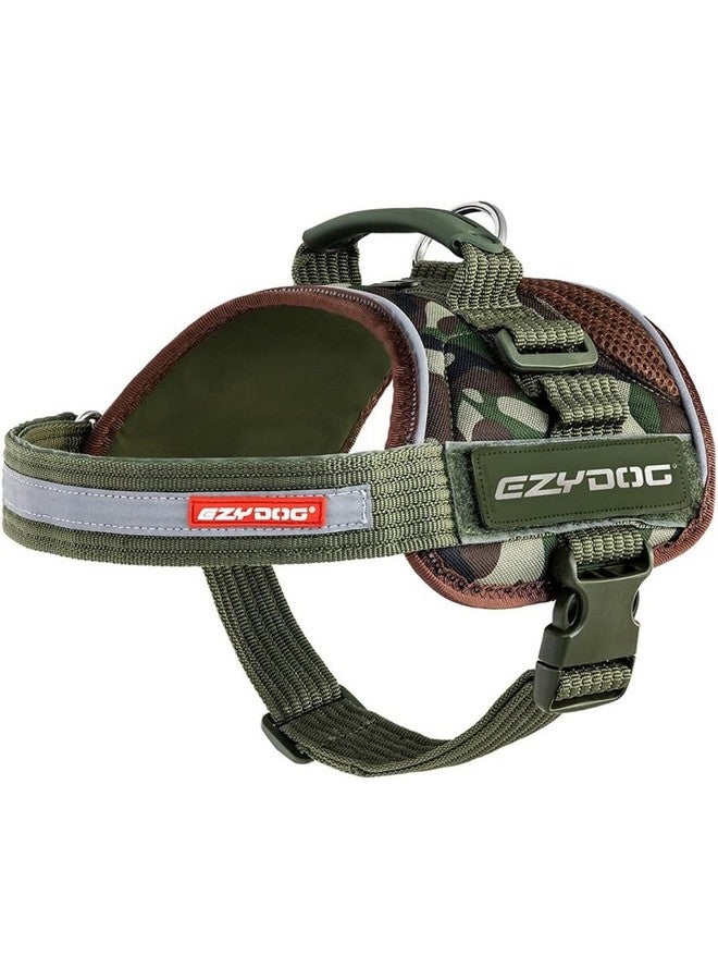إيزي دوج حزام كلاب EzyDog Convert - حزام متين جاهز للمشي والتنزه في الهواء الطلق مع حواف عاكسة ونقاط تثبيت شارة ومقبض مرور وبطانة مريحة (متوسط، أخضر مموه) - Image 1