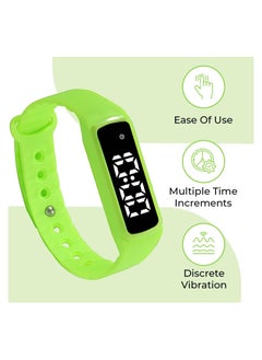 KASTWAVE Sensory Wrist Timer for Kids, Rechargeable Waterproof Students Teacher Simple Reminder Watch with Silent Alarm Clock Wristband, Green  - Image 5