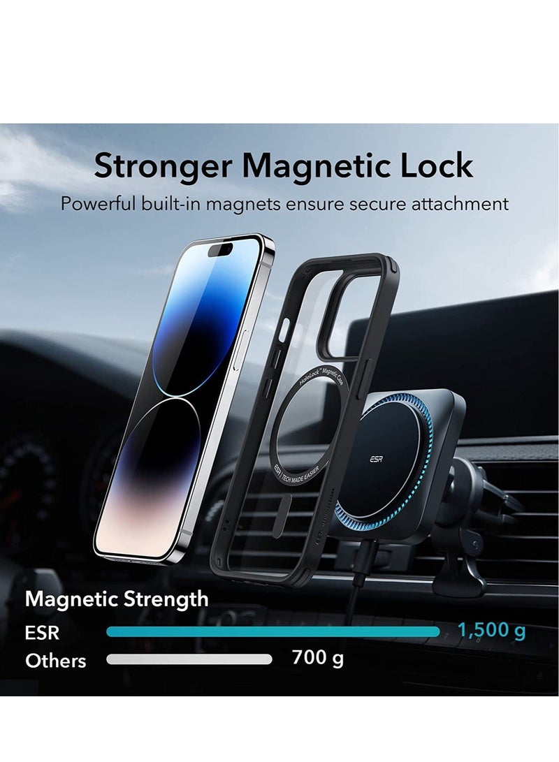 MUNTAQI iPhone 14 Pro Max Case, MagSafe Phone Case Supports Magnetic Wireless Charging, Shockproof Military-Grade Protection, Scratch-Resistant, Classic Hybrid Cover for iPhone 14 Pro Max, Clear Black - Image 4