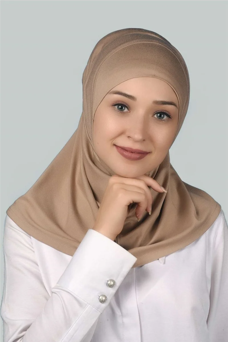 Altobeh Ready-made Hijab Practical Scarf Hijab Hijab - Prayer Cover - Dark Beige