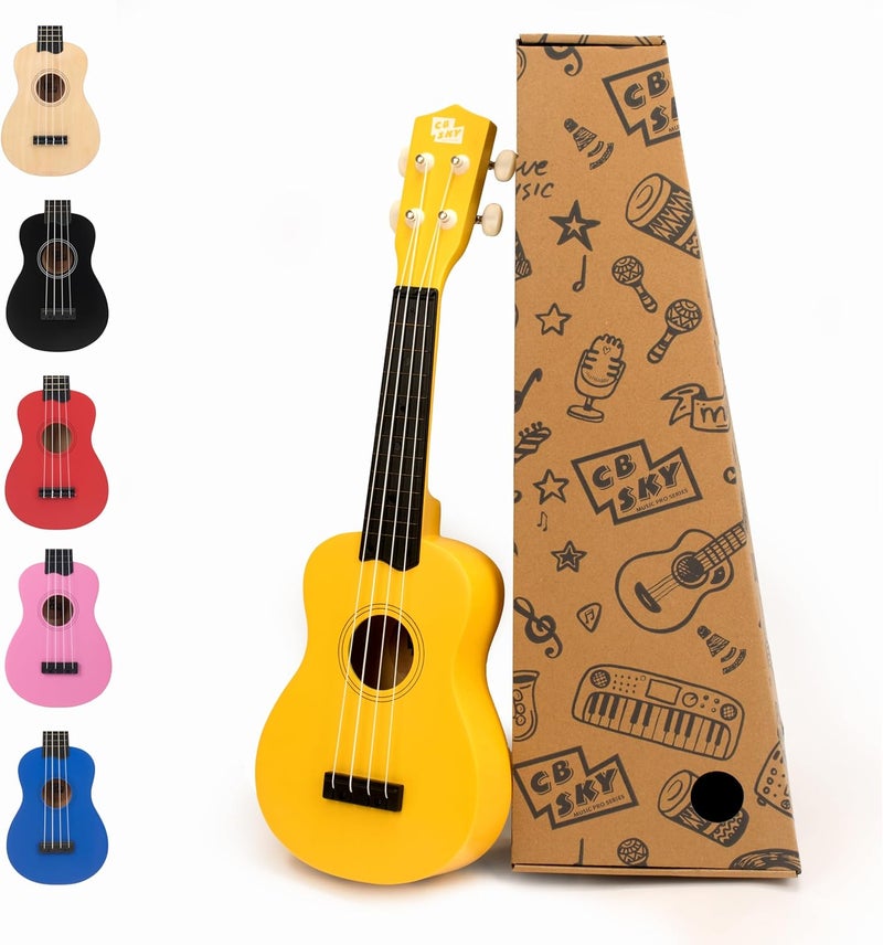 CB SKY Soprano Ukulele 21"/53cm for kids, beginners and students (Yellow) - Image 1