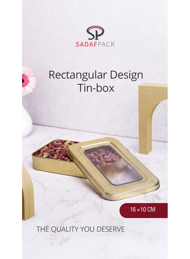 12 علبة معدنية مستطيلة فاخرة بواجهة شفافة